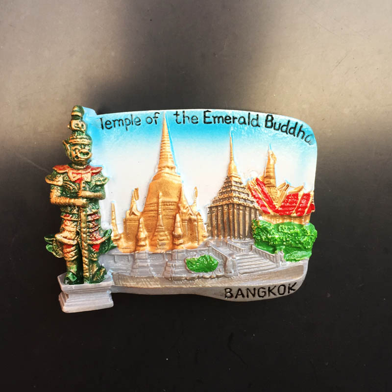 泰国曼谷大皇宫创意旅游纪念礼物立体门神彩绘工艺品磁性贴冰箱贴