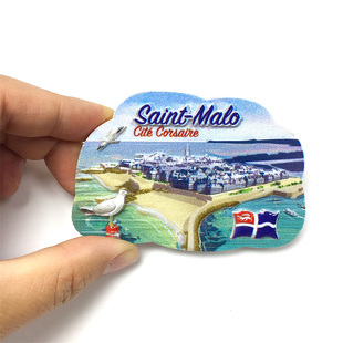 法国圣马洛城市立体风景文创冰箱贴磁贴旅游纪念品家居精致装饰品