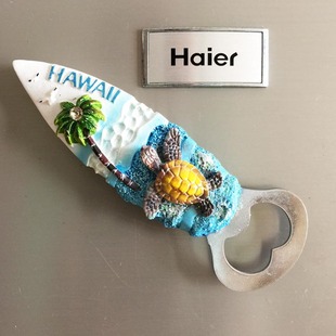 美国度假胜地夏威夷旅游纪念冰箱贴开瓶器时尚旅游收藏磁性贴起子