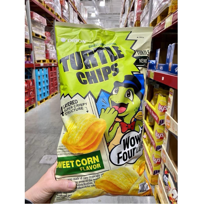 山姆代购好丽友龟壳形甜玉米味脆片481g薯片玉米片电影零食波浪形