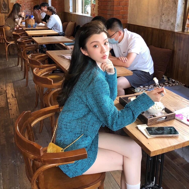 名媛小香风两件套套装裙辣妹时尚御姐春秋季气质外套高腰显瘦短裙