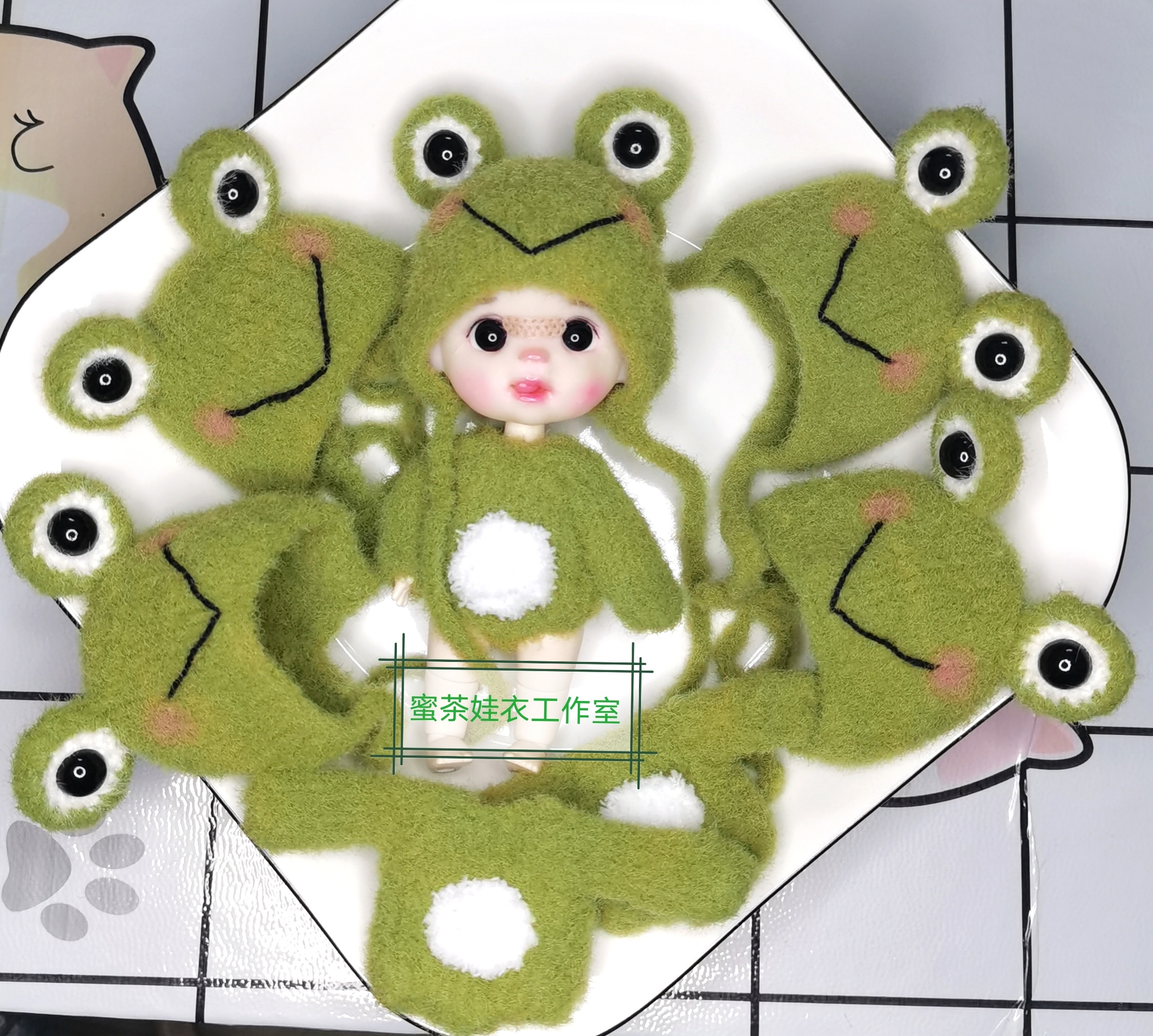 蜜茶娃衣 YMY小胖梨体 ob11素体可动人偶12分粘土GSC青蛙连体毛衣