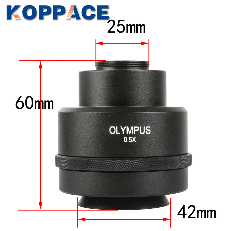 包邮奥林巴斯三目显微镜接口0.5X工业相机接口42mm安装接口