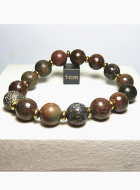 恐龙骨化石天然佛珠手串项链