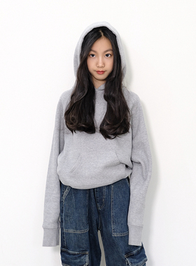 BBW潼家 23FW 儿童美式宽松连帽卫衣中大童抓绒保暖上衣亲子12/09