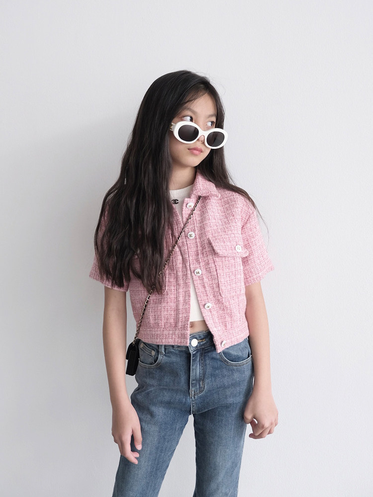 女童小香风短袖小外套