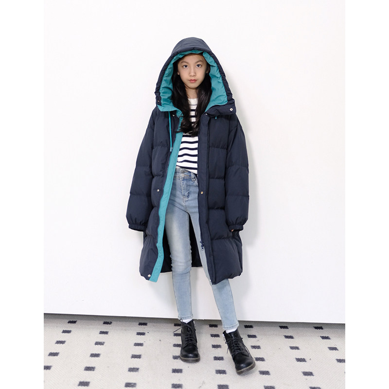 BBW潼家 23FW 儿童冬装中长款羽绒服中大童白鸭绒保暖外套 12/09