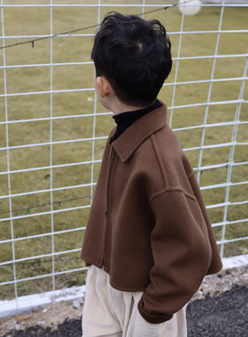 UL双面羊绒外套秋冬季新款女宝宝男童女童小童大童儿童羊毛呢大衣