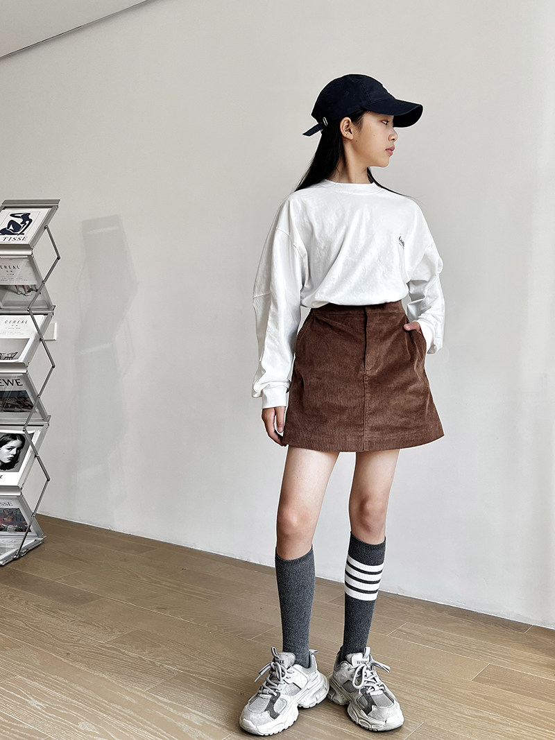 UL2024秋冬新品美拉德甜美短裙半裙子A字裙儿童女童亲子半身裙