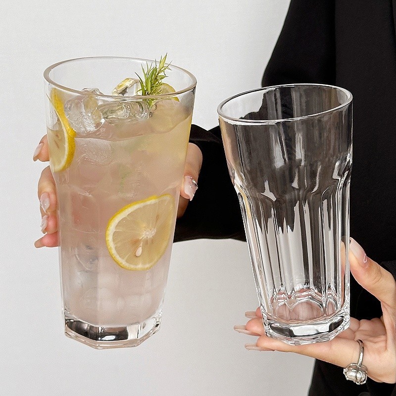 进口大容量八角杯柯林杯加厚直布罗陀杯子夏日水果茶杯冷饮果汁玻