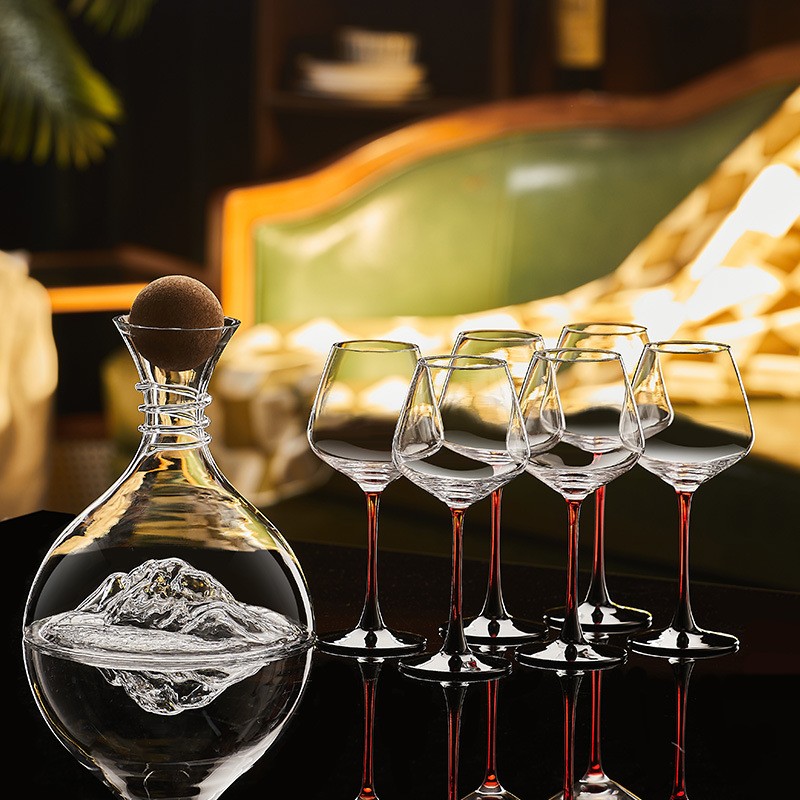 进口欧式个性水晶玻璃快速冰山红酒醒酒器分酒红酒杯家用葡萄酒杯