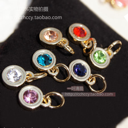 外单 饰品配件 DIY饰品辅料 1CM合金镶钻小吊坠防尘塞吊坠 多色,饰品/流行首饰/时尚饰品新,其他DIY饰品配件,淘宝优惠券,粉丝福利购,淘宝优惠卷