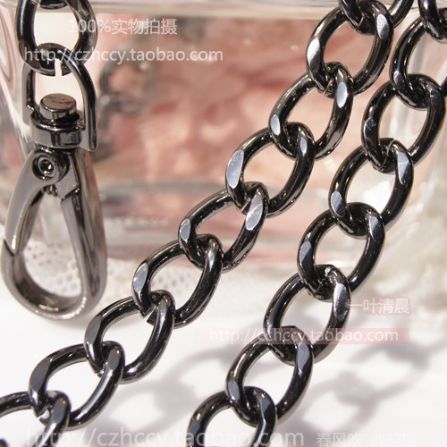 一叶清晨diy枪黑色侧身链小包包成品链条链宽10MM粗  高挡链条