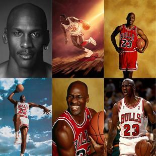 迈克尔乔丹海报墙贴学生宿舍壁纸自粘NBA篮球明星飞人卧室装饰画