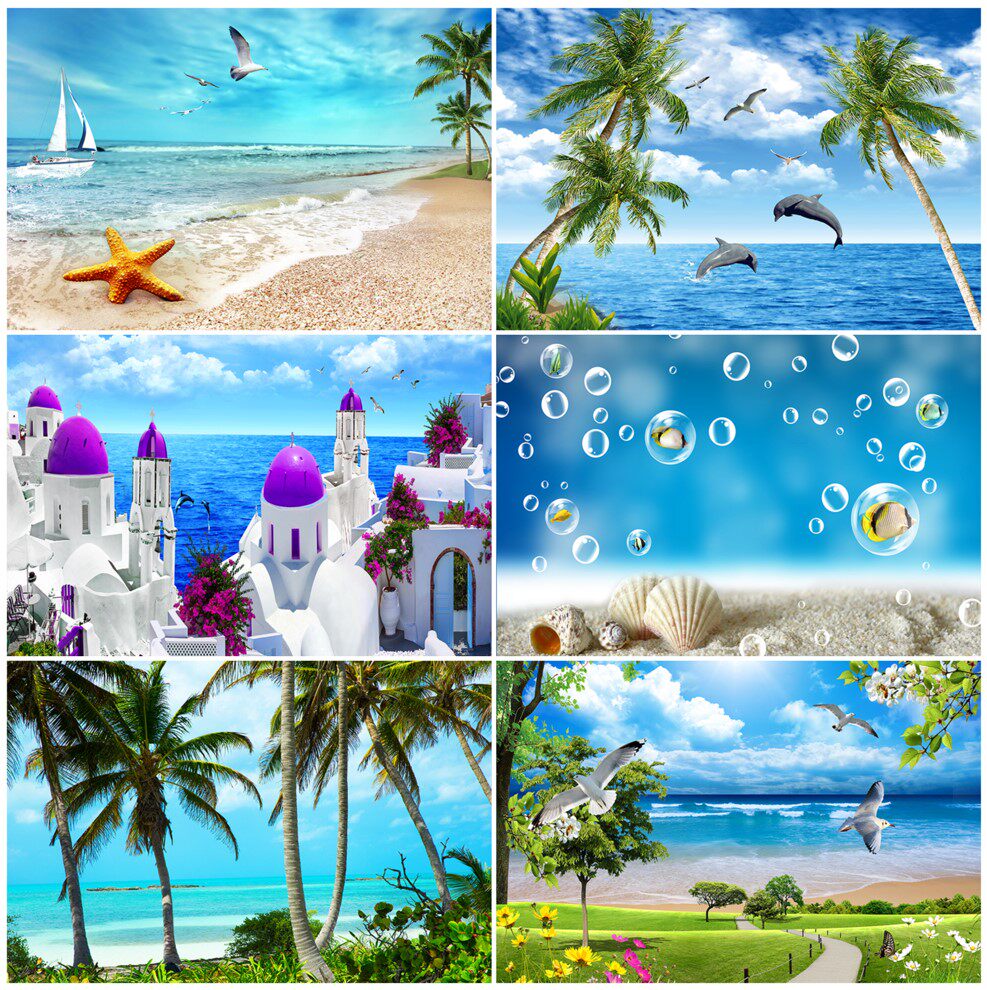 大海风景沙滩海景装饰画壁画墙贴画卧室客厅沙发背景墙自粘壁纸