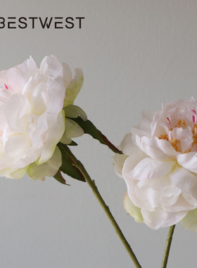 博西家居 高品质牡丹仿真花束客厅假花摆件装饰品花艺插花摆设