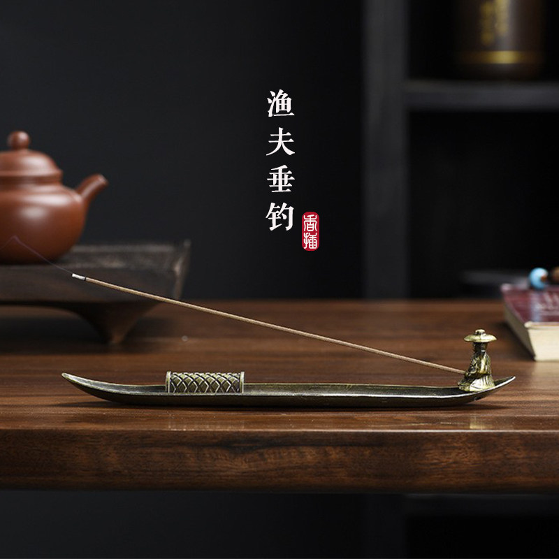 渔翁垂钓线香香插香座室内家用熏香炉沉香檀香香薰底座茶桌摆件,家居饰品,香托/香盘/香座/香插,淘宝优惠券,粉丝福利购,淘宝优惠卷