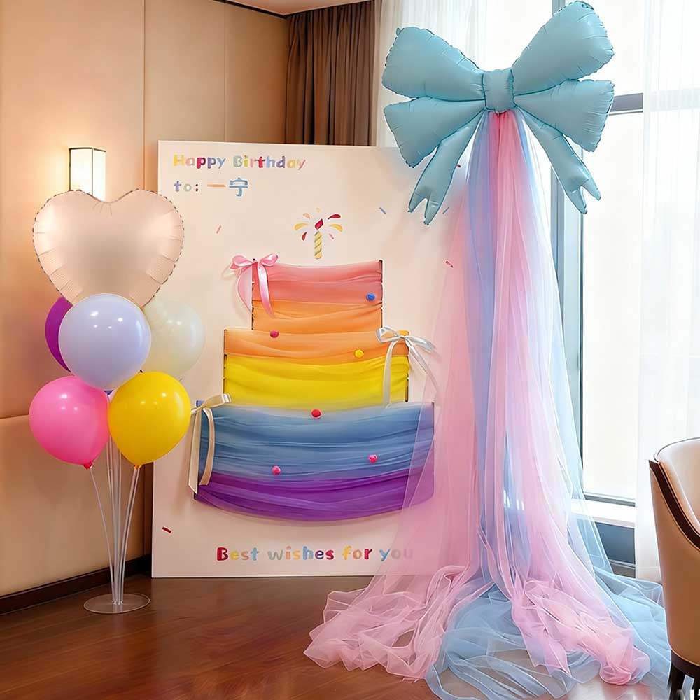 女孩生日彩色多巴胺场景布置装饰2318岁DIY网纱蛋糕KT板拍照道具,节庆用品/礼品,气球,淘宝优惠券,粉丝福利购,淘宝优惠卷