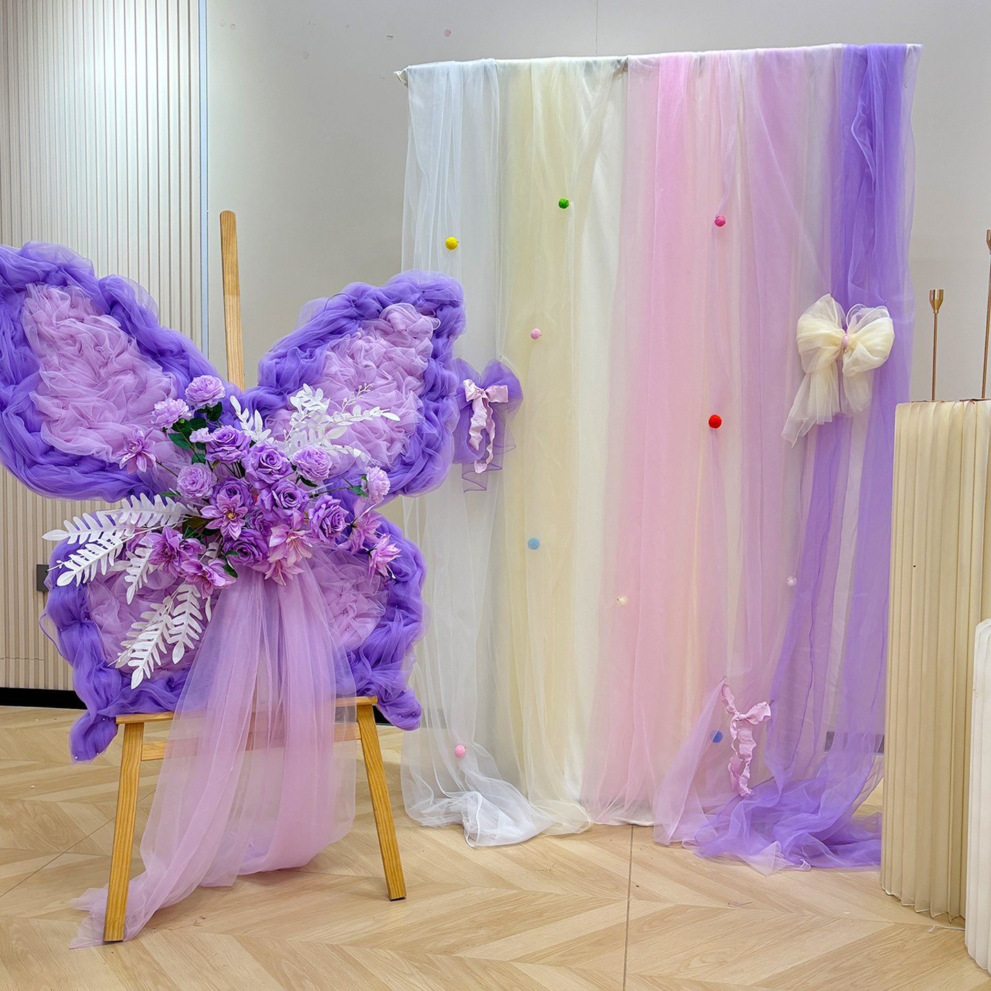 生日布置场景装饰紫色纱幔蝴蝶网红打卡拍照氛围背景墙10岁18女孩,节庆用品/礼品,装扮布置套餐,淘宝优惠券,粉丝福利购,淘宝优惠卷