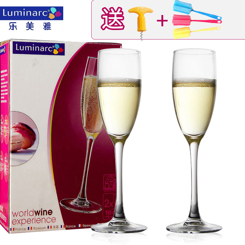 欧式香槟杯6只套装创意水晶玻璃红酒杯高脚杯一对起泡酒杯2个礼盒