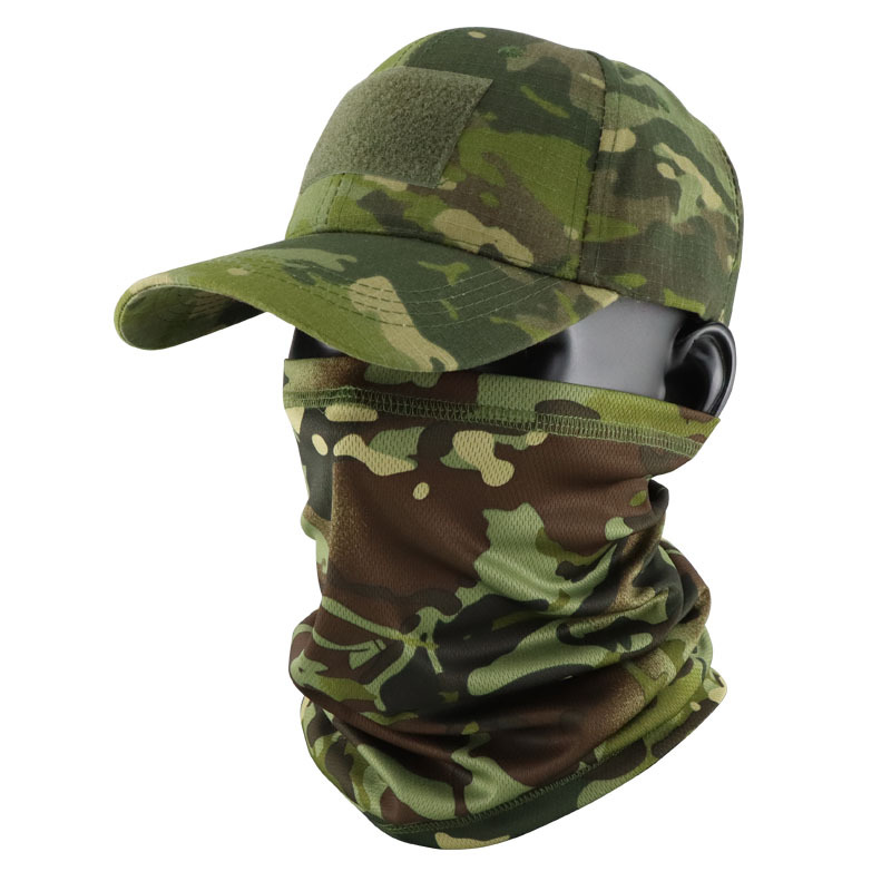 迷彩棒球帽户外战术多功能魔术头巾真人cs套装防晒鸭舌帽骑行面罩