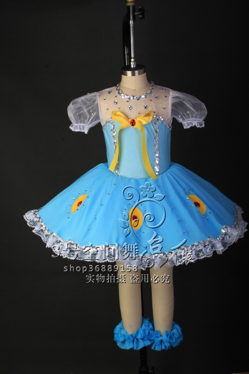 儿童舞蹈蓝色向日葵头饰演出服