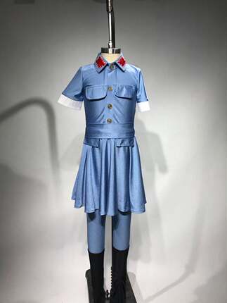 儿童红军演出服弹力紧身长裤八路军演出服抗战服装来图定制舞衣厂