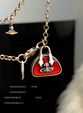 土星包包复古长款毛衣链