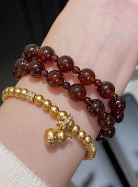 国风新中式可拆卸葫芦金珠手链