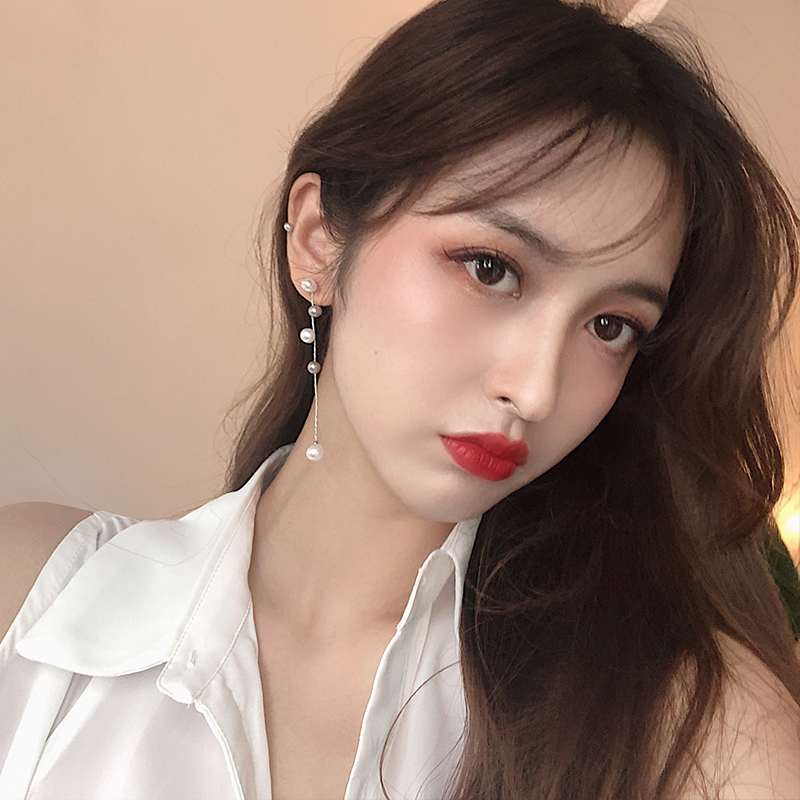 珍珠耳环女2019新款潮韩国长款气质网红耳坠显脸瘦的高级感耳饰品券后14.90元