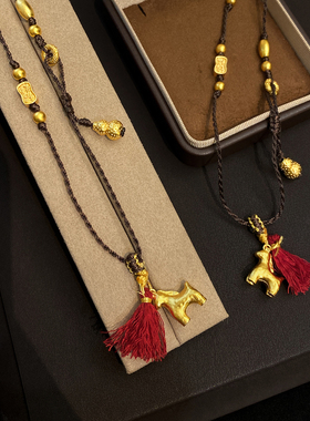 24K古法金马上有钱编织毛衣链