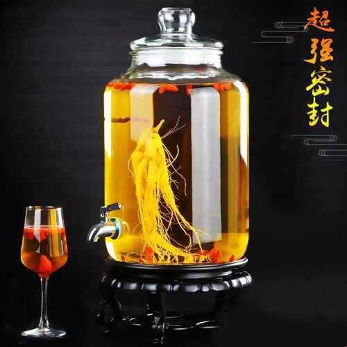玻璃泡酒瓶 家用人参泡酒密封罐4斤6斤10斤15斤泡酒坛 空瓶子