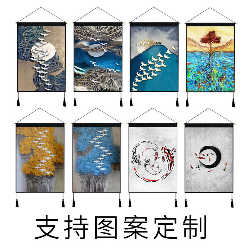 Chinese style Entrance Hanging picture Chinese style Buddhist mood landscape Decorative painting stairs Corridor Aisle mural Study Valance customizedin the Home Fabric , Tapestry/Tapestry  category - from Buy2taobao.com to provide professional Taobao agent buy service