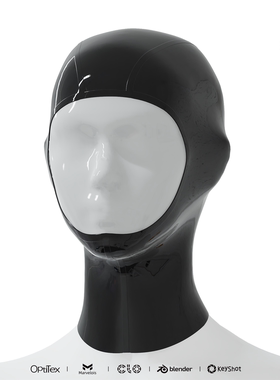 黑色桃 AA011 定制乳胶头套  圆脸 脸窗 全包乳胶头套