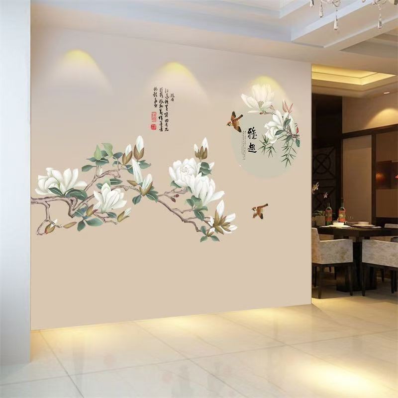 花鸟客厅墙贴画餐厅墙面壁纸卧室房间装饰品墙上贴纸自粘墙纸贴画