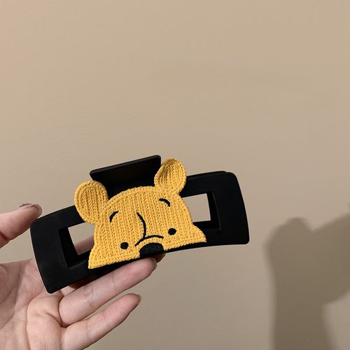 可爱卡通方形抓夹女后脑勺鲨鱼夹盘发夹子头饰超大号感发夹