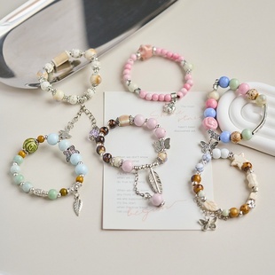 3串手链 饰品源头货源手串10元 2026时尚 景德镇陶瓷手串新中式