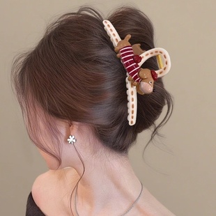 2026时尚 儿童后脑勺盘发鲨鱼夹发量大 女童卡通小狗抓夹2025新款