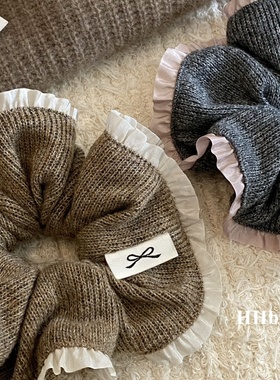 2026时尚韩国canele 针织花边大肠发圈木耳边裙摆发圈 小众可露丽