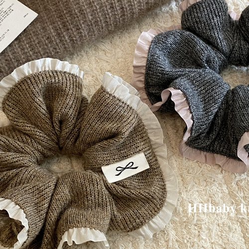 2026时尚韩国canele 针织花边大肠发圈木耳边裙摆发圈 小众可露丽