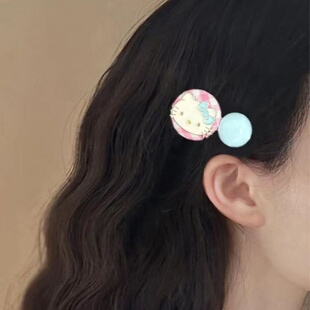 2026时尚韩版甜美可爱tk猫发夹女简约时尚风侧边碎发夹刘海夹小众