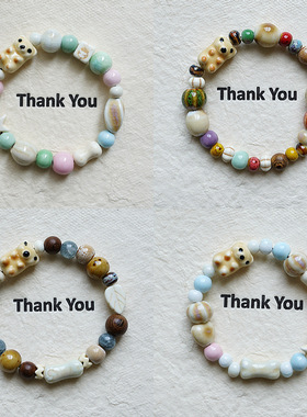 可爱小熊小红书热销款景德镇陶瓷手链百搭可爱设计感卡通甜美手串