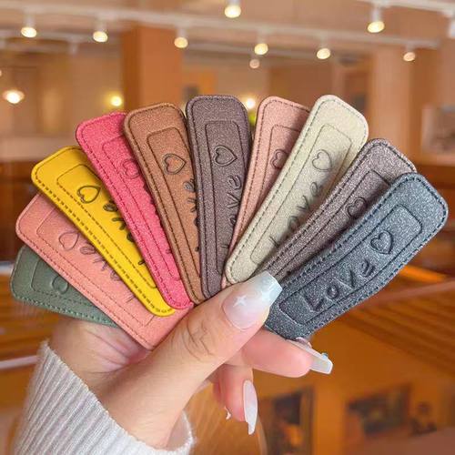 韩版皮质发夹女复古简约刘海夹后脑勺碎发夹侧边夹子bb夹头饰