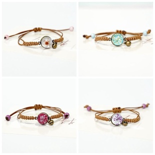 2026时尚 干花手链女士简约百搭地摊产品学生手饰 日韩风网红个性