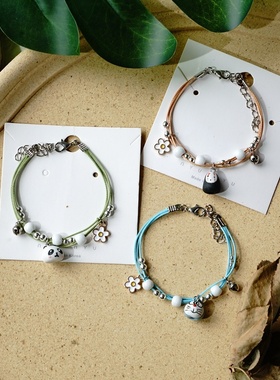 2026时尚韩版心简约卡通熊猫手链女拼多多货源个性手串地摊饰品