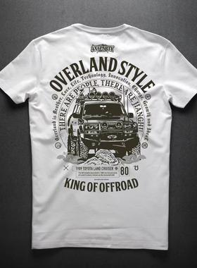 【越野江湖】短袖t恤男新款纯棉印花男装短袖丰田陆地巡洋舰LC80