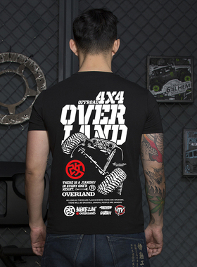 OVERLAND越野江湖春夏新款攀爬大脚车圆领短袖T恤经典百搭潮流