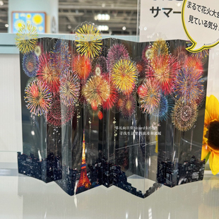 日本东京夜景花火烟花立体贺卡生日礼物新年送老师祝福卡片 包邮