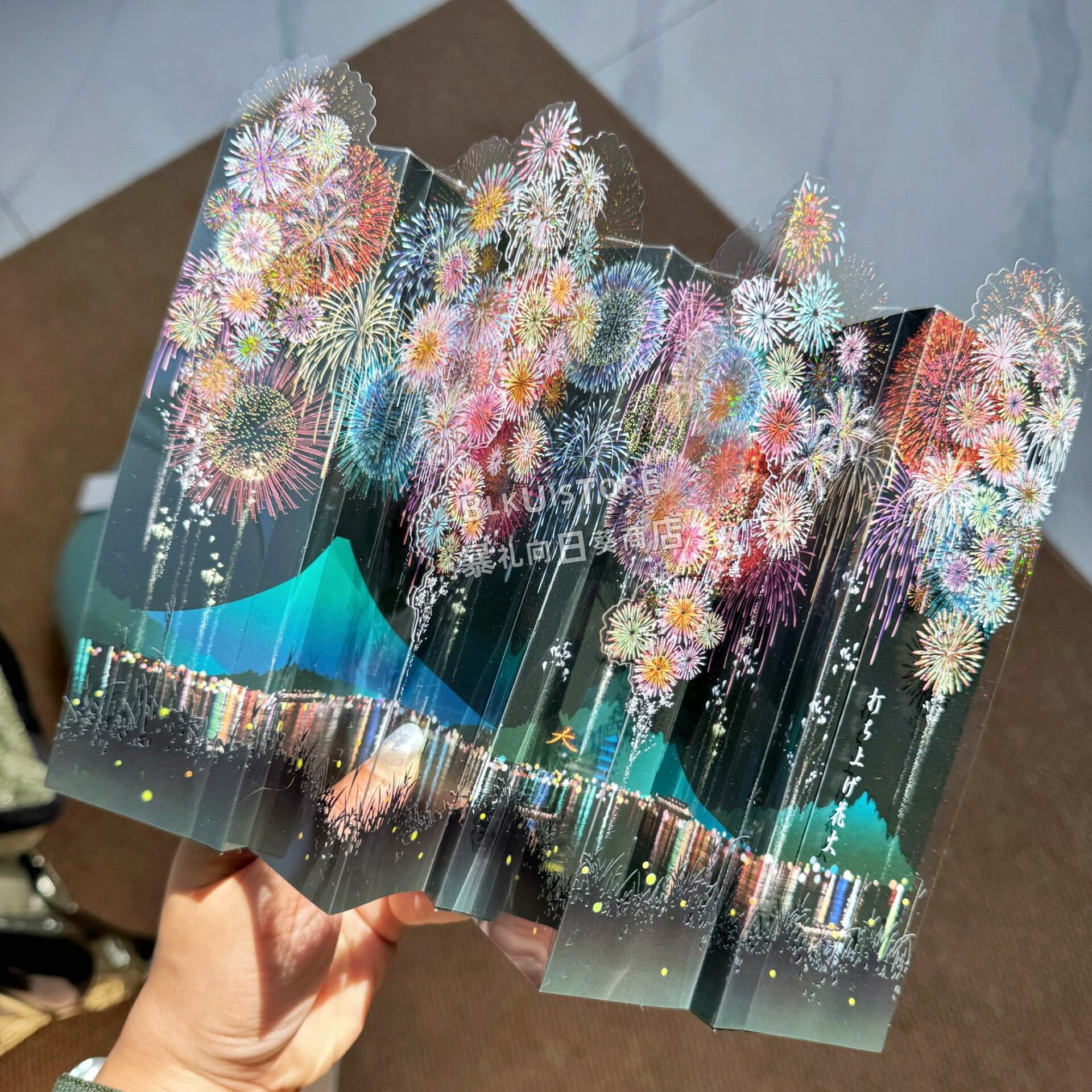 日本夏天万用立体贺卡烟花金鱼创意生日毕业礼物感谢老师祝福卡片