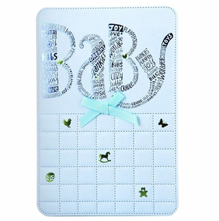 Hallmark贺曼婴儿祝贺卡片 新生儿祝福 baby蓝色蝴蝶结精致贺卡